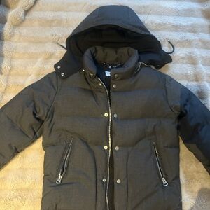 Men’s Sandro Paris Dark Gray Puffer Jacket - Size Small